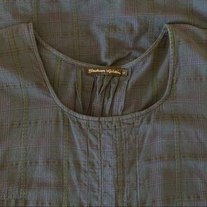 Gudrun Sjoden cotton dress . Blue plaid Langenlook